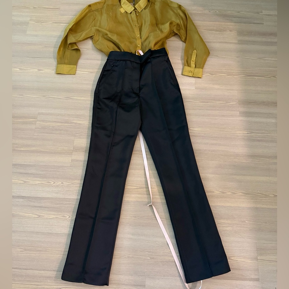 House of CB High-Rise Black Tailored Wide-Leg Pants